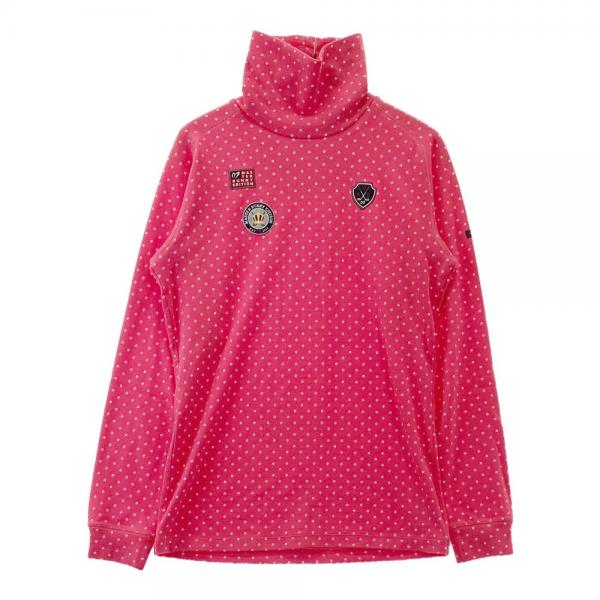 サイズ：0 MASTER BUNNY EDITION マスターバニーエディション 2024年モデル ハイネック 長袖Tシャツ 総柄 グレー系 [240101462316] ゴルフウェア レディース ストスト サイズ：0 MASTER BUNNY EDITION マスターバニーエディション