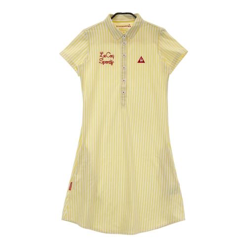 サイズ：38 LANVIN SPORT ランバン スポール  半袖ワンピース ワッペン  イエロー系 [240101431885] ゴルフウェア レディース ストスト LANVIN SPORT ランバン スポール 半袖ワンピース ワッペン