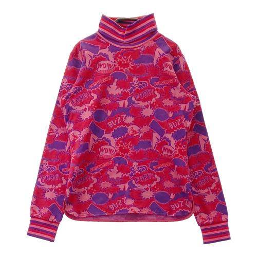 サイズ：2 DANCE WITH DRAGON ダンスウィズドラゴン  起毛 ハーフジップ長袖Tシャツ  ピンク系 [240001219431] ゴルフウェア レディース ストスト DANCE WITH DRAGON ダンスウィズドラゴン 起毛 ハーフジップ長袖