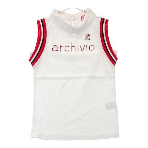 ARCHIVIO アルチビオ ; 襟付 ノースリーブTシャツ ブラック系