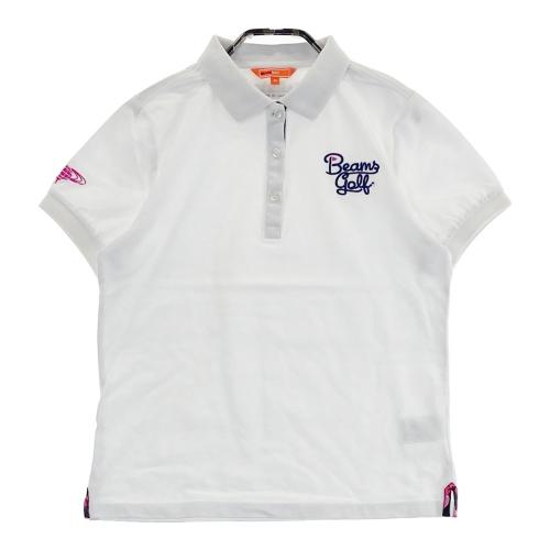 サイズ：M BEAMS GOLF ビームスゴルフ  ハーフジップ半袖Tシャツ パイル地  ホワイト系 [240101472728] ゴルフウェア レディース ストスト BEAMS GOLF ビームスゴルフ ハーフジップ半袖Tシャツ パイル地