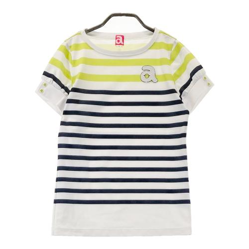 サイズ：36 ARCHIVIO アルチビオ  ハイネック ノースリーブTシャツ ボーダー柄 ホワイト系 [240101427708] ゴルフウェア レディース ストスト ARCHIVIO アルチビオ ハイネック ノースリーブTシャツ ボーダー