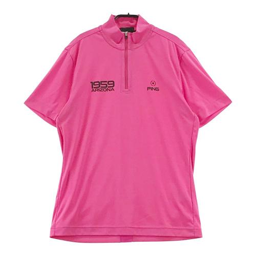 PING ピン 2022年モデル ハーフジップ半袖Tシャツ ピンク系 サイズ