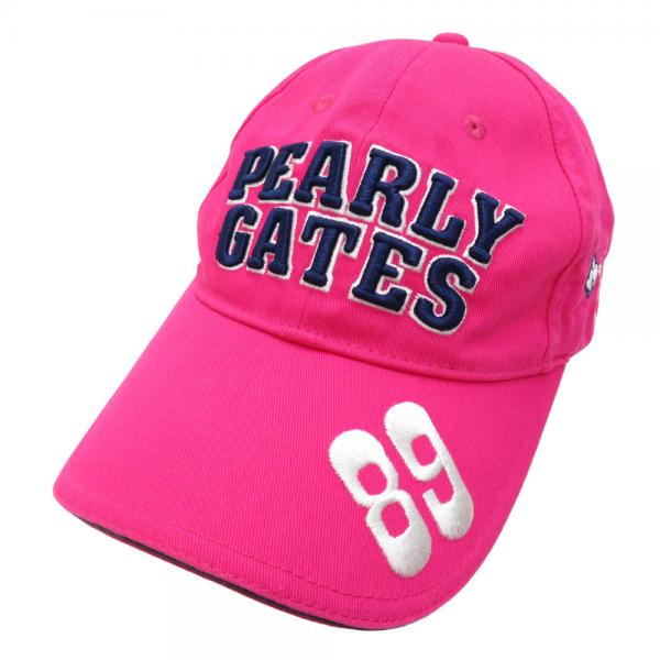 PEARLY GATES パーリーゲイツ キャップ ニコちゃん ピンク系 サイズ：FR ランク：A- 【中古】ゴルフウェア