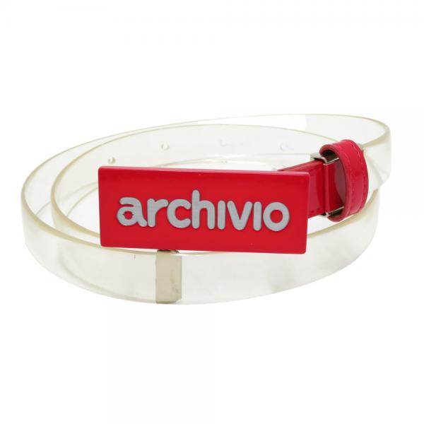 ARCHIVIO アルチビオ ロゴプレート クリアベルト レッド系 サイズ