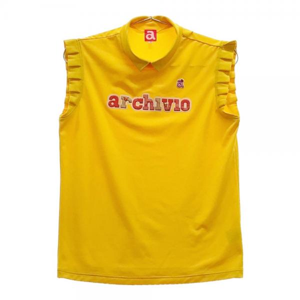 ARCHIVIO アルチビオ 襟付ノースリーブTシャツ フリル イエロー