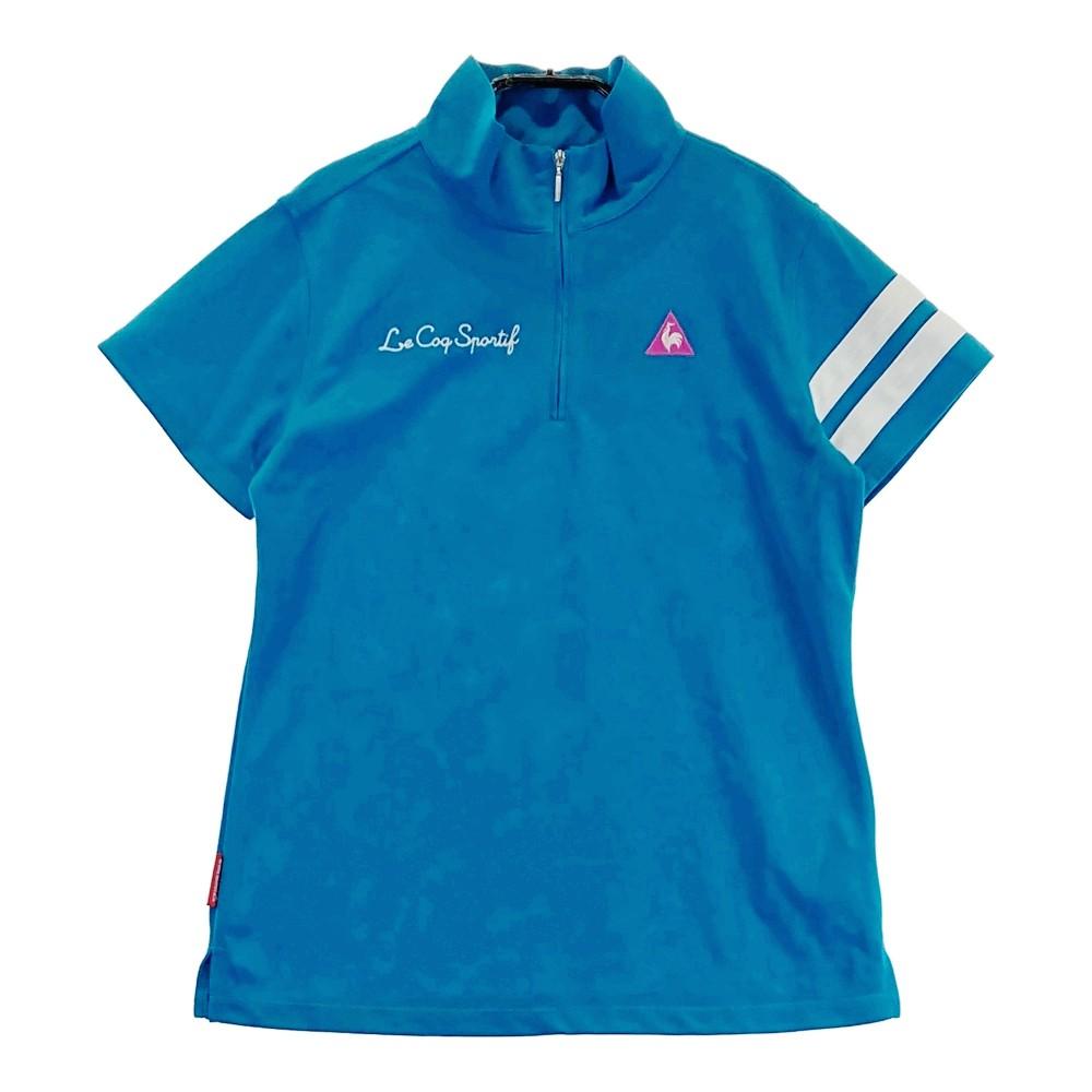 LECOQ GOLF ルコックゴルフ ハーフジップ 半袖Tシャツ ロゴ刺繍 ブルー