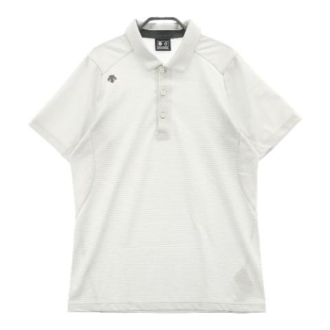 DESCENTE GOLF デサントゴルフ 長袖ポロシャツ ホワイト系 サイズ：M