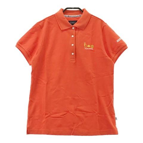 パーリーゲイツ ロゴ ワッペン付き 半袖 ポロシャツ 1 オレンジ