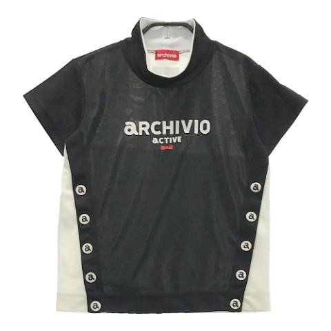ARCHIVIO アルチビオ 2022年モデル ハイネック 半袖Tシャツ ブラック系 