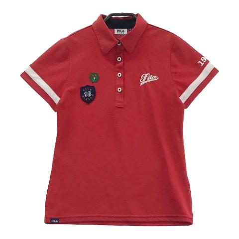 FILA GOLF フィラゴルフ 半袖ポロシャツ レッド系 サイズ：M ランク：A- 【中古】ゴルフウェア ポロシャツ 中古ゴルフ ウェア通販サイトSTST(ストスト)