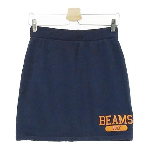 BEAMS GOLF ビームスゴルフ ニットスカート フラッグ柄 グレー系