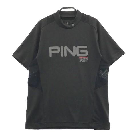 PING ピン 2021年モデル ハイネック 半袖Tシャツ ブラック系 サイズ：L