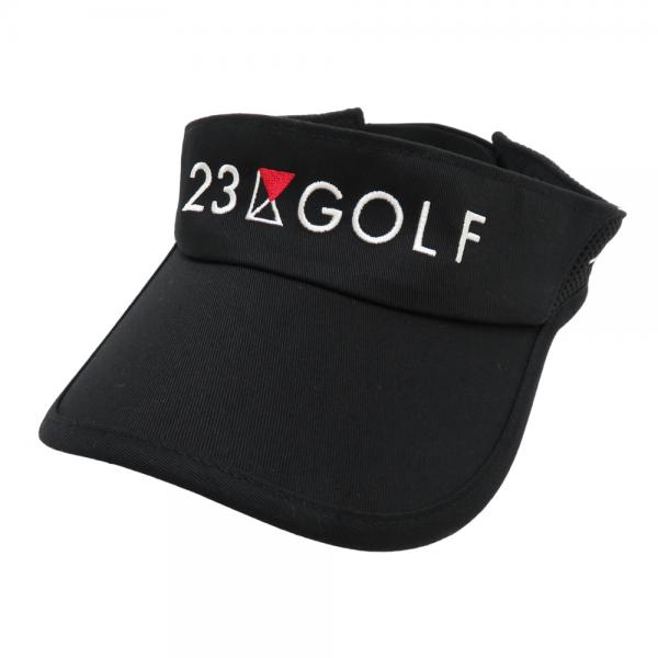 23区GOLF ニジュウサンクゴルフ サンバイザー ロゴ刺繍 ブラック系