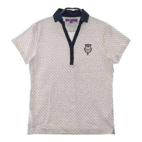 BEAMS GOLF ビームスゴルフ 半袖ポロシャツ 総柄 ホワイト系 サイズ：M