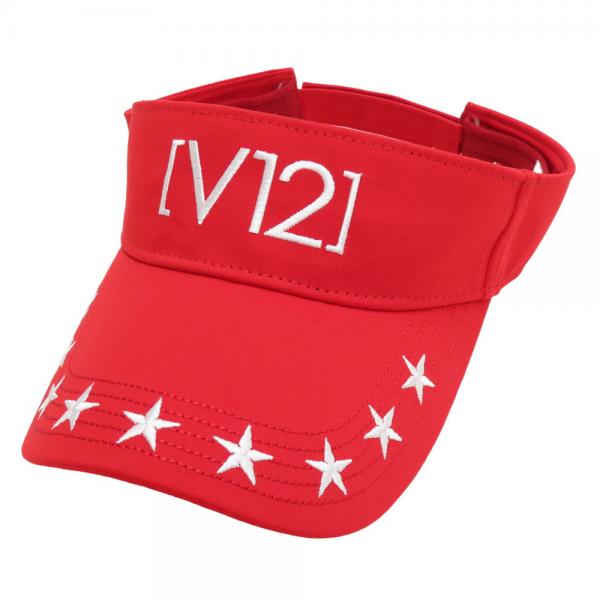 V12 ヴィトゥエルヴ 2022年モデル サンバイザー 星刺繍 レッド系 ...