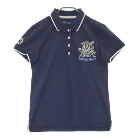 23区GOLF ニジュウサンクゴルフ 488445 20th 半袖ポロシャツ ネイビー系 サイズ：2 ランク：B 【中古】ゴルフウェア ポロシャツ 中古 ゴルフウェア通販サイトSTST(ストスト)