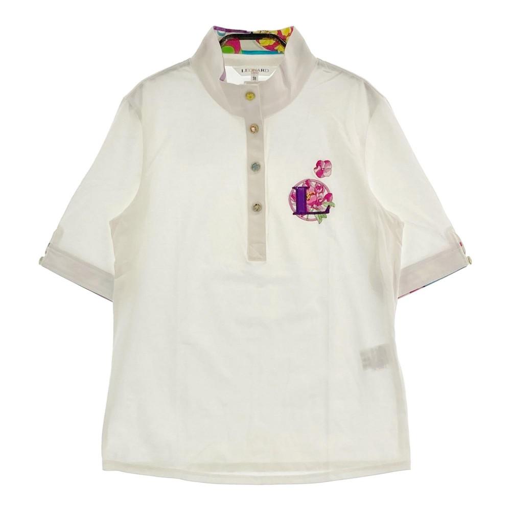 LEONARD SPORT レオナール スポーツ 半袖Tシャツ 刺繍 ホワイト系