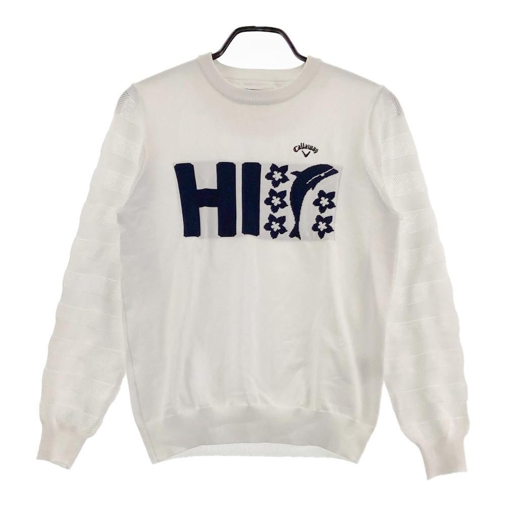 CALLAWAY キャロウェイ ニットセーター ロゴ刺繍 ホワイト系 サイズ：L