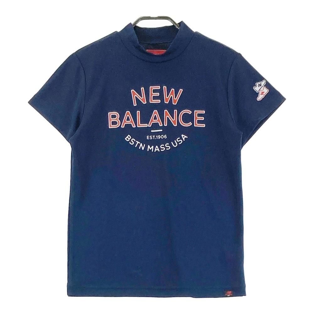NEW BALANCE ニューバランス モックネック半袖Tシャツ ネイビー系