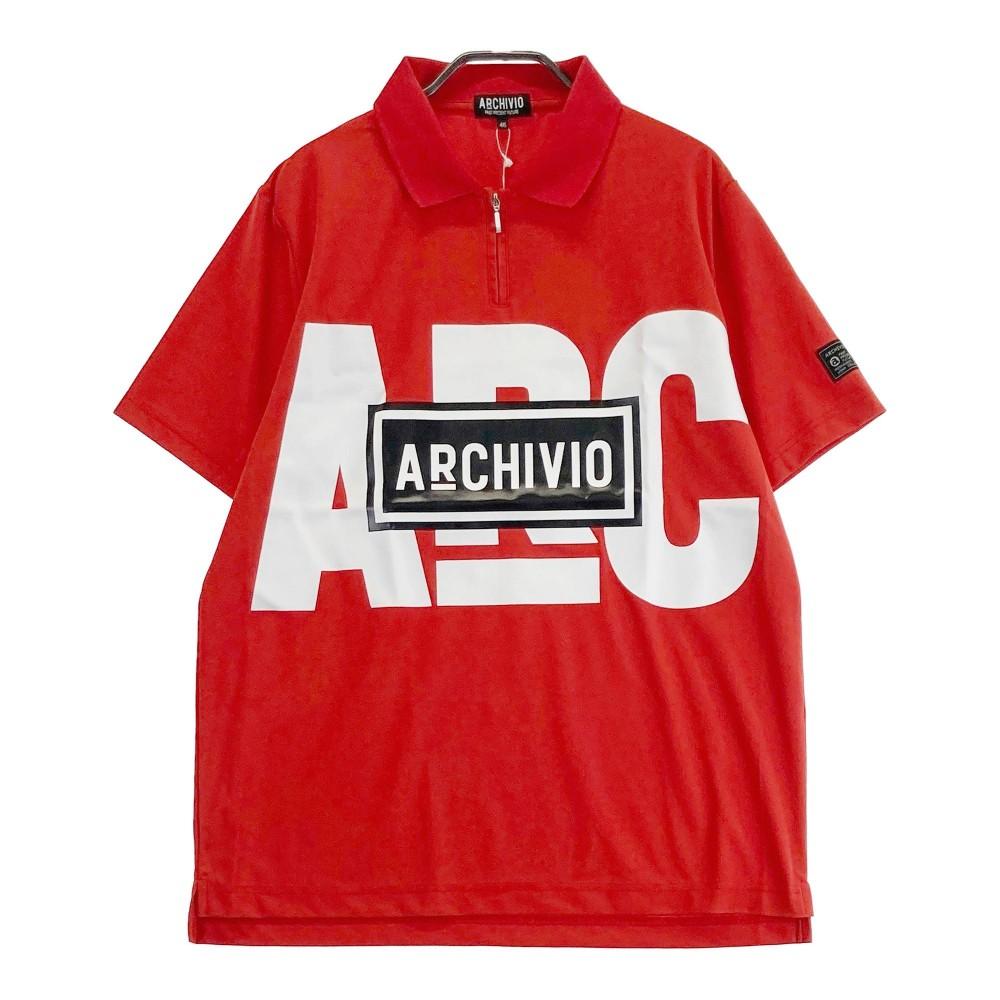 ARCHIVIO アルチビオ A269407 2022年モデル ハーフジップ 半袖ポロシャツ レッド系 サイズ：46 ランク：N 【新品】ゴルフウェア