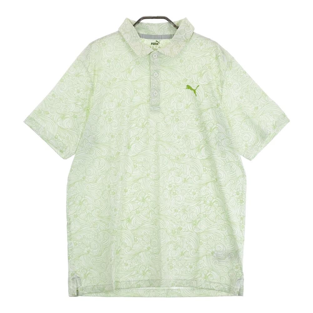 PUMA GOLF プーマゴルフ 半袖ポロシャツ 総柄 グリーン系 サイズ：US/M