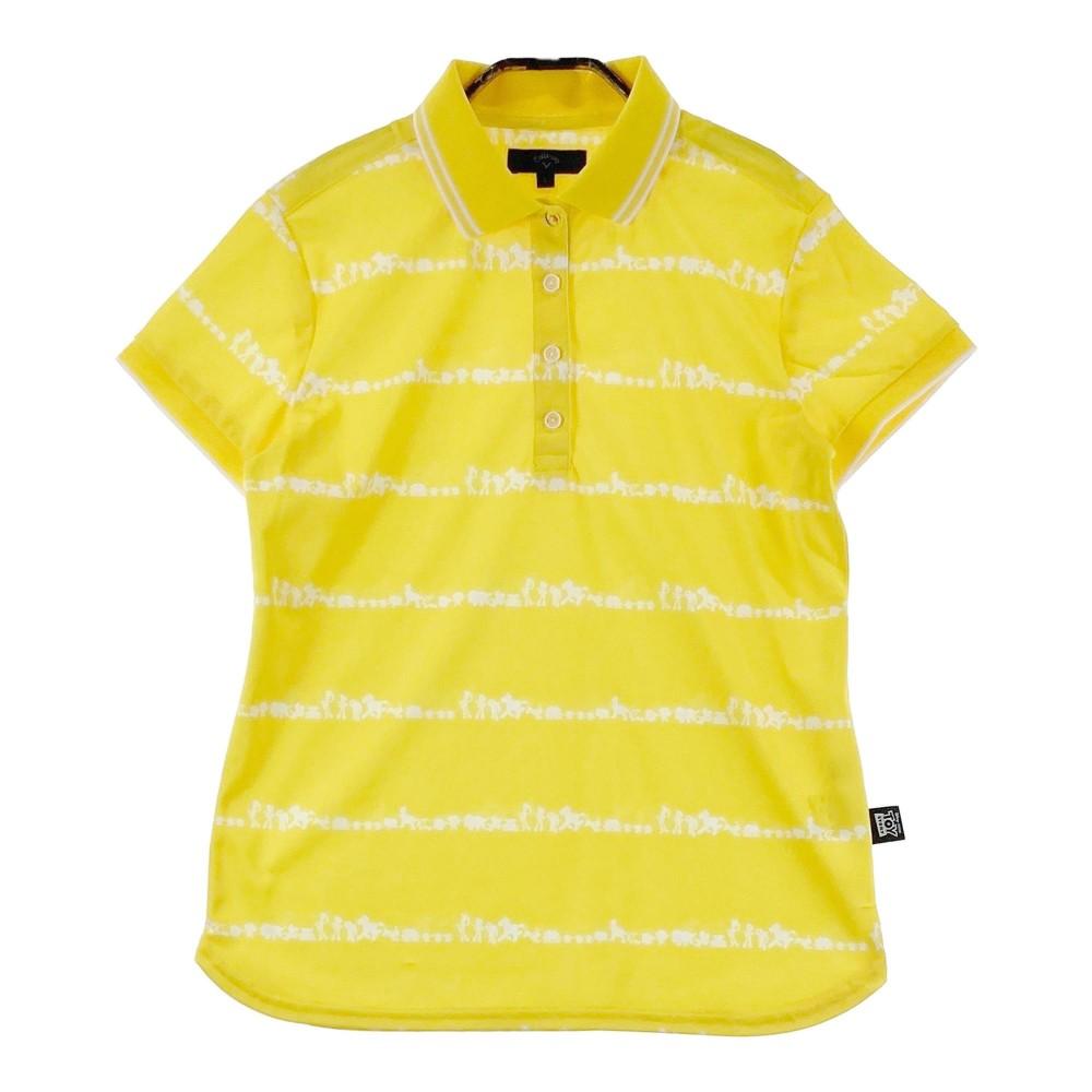 CALLAWAY キャロウェイ 2022年モデル 半袖ポロシャツ 総柄 イエロー系 サイズ：L ランク：A- 【中古】ゴルフウェア