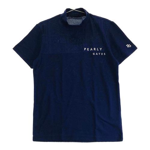 PEARLY GATES パーリーゲイツ 2023年モデル ハイネック 半袖 Tシャツ ネイビー系 サイズ：4 ランク：A- 【中古】ゴルフウェア  メンズ 中古ゴルフウェア通販サイトSTST(ストスト)