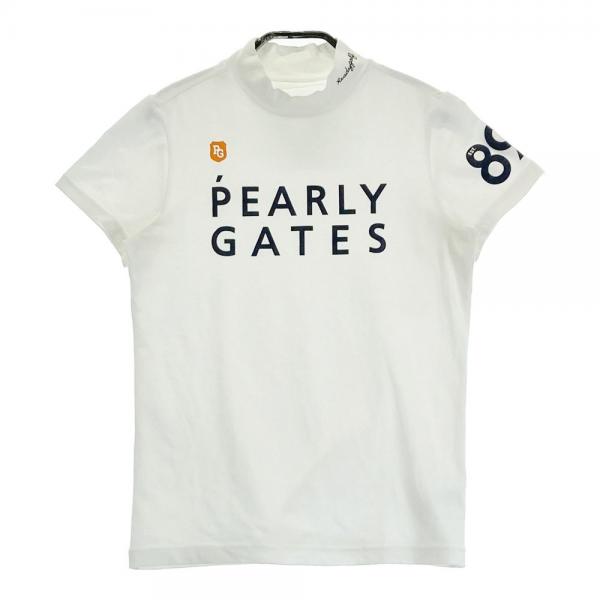 PEARLY GATES パーリーゲイツ ハイネック 半袖Tシャツ ホワイト系 サイズ：0 ランク：B- 【中古】ゴルフウェア