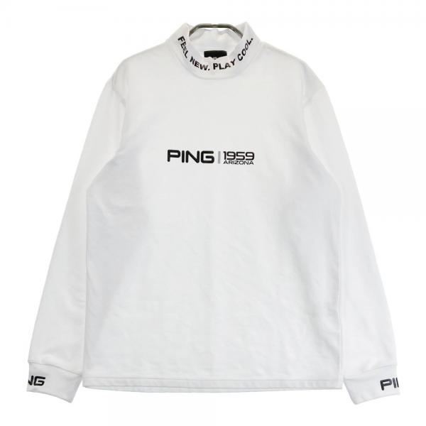 PING ピン 2023年モデル ハイネック長袖 Tシャツ ホワイト系 サイズ：M