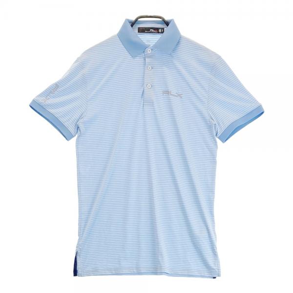 RLX ラルフローレン 半袖 ポロシャツ ボーダー柄 ブルー系 サイズ：XS ランク：A- 【中古】ゴルフウェア
