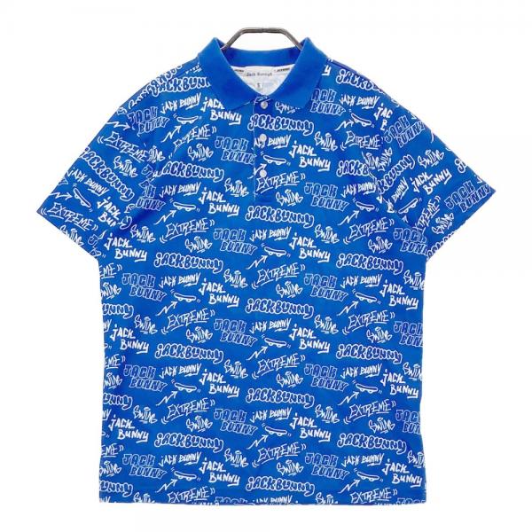 コット型新品 ジャックバニー ギンガムチェック 半袖ポロシャツ(5)L/白紺2019最新 ウエア