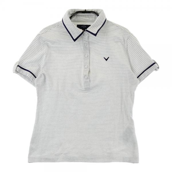 CALLAWAY キャロウェイ 半袖ポロシャツ 総柄 ホワイト系 サイズ：M ランク：B 【中古】ゴルフウェア