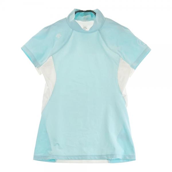 DESCENTE GOLF デサントゴルフ 2022年モデル ハイネック 半袖Tシャツ ブルー系 サイズ：L ランク：A- 【中古】ゴルフウェア