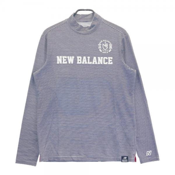 NEW BALANCE ニューバランス ハイネック 長袖Ｔシャツ ボーダー柄 ネイビー系 サイズ：6 ランク：B 【中古】ゴルフウェア