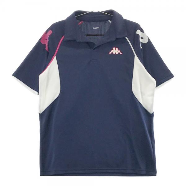 激安買蔵半袖ポロシャツ(ネイビー) Kappa(カッパ) ゴルフウェア ウエア