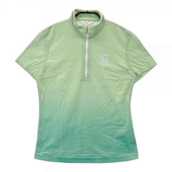 LANVIN SPORT ランバン スポール ハーフジップ 半袖Tシャツ グリーン系 サイズ：38 ランク：A- 【中古】ゴルフウェア