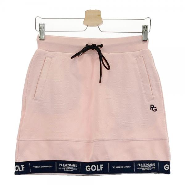 PEARLY GATES パーリーゲイツ 2022年モデル スカート 裾ロゴ ピンク系 サイズ：0 ランク：A- 【中古】ゴルフウェア