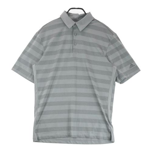 サイズ：2XL ADIDAS GOLF アディダスゴルフ IV7200 2024年モデル 半袖ポロシャツ ボーダー柄 グレー系 [240101456150] ゴルフウェア メンズ ストスト ADIDAS GOLF アディダスゴルフ IV7200 2024年モデル 半袖