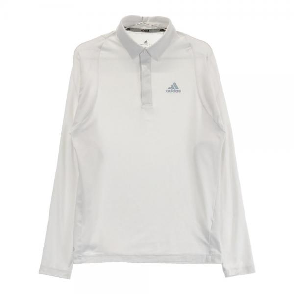 ADIDAS GOLF アディダスゴルフ 2022年モデル 長袖ポロシャツ ボタンダウン ホワイト系 サイズ：S ランク：B 【中古】ゴルフウェア