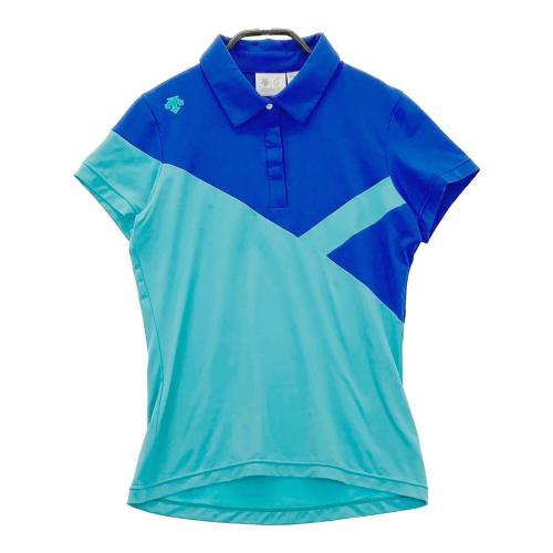 DESCENTE GOLF デサントゴルフ : 半袖ポロシャツ 総柄 ブルー系