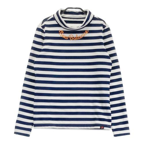 サイズ：1 NEW BALANCE GOLF ニューバランス  ハイネック長袖Tシャツ ボーダー柄 ホワイト系 [240101420998] ゴルフウェア レディース ストスト NEW BALANCE GOLF ニューバランス ハイネック長袖Tシャツ