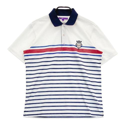 【海外 正規品】 GOLF BEAMS ビームスゴルフ ホワイト ボーダー柄 半袖ポロシャツ その他