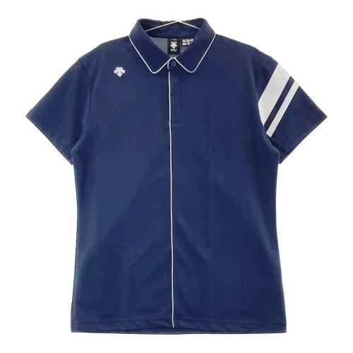 DESCENTE GOLF デサントゴルフ 半袖ポロシャツ チェック柄 ネイビー系 サイズ：O ランク：B 【中古】ゴルフウェア ポロシャツ 中古ゴルフ ウェア通販サイトSTST(ストスト)