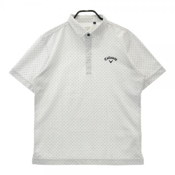 CALLAWAY キャロウェイ 半袖ポロシャツ 総柄 ホワイト系 サイズ：LL ランク：B 【中古】ゴルフウェア