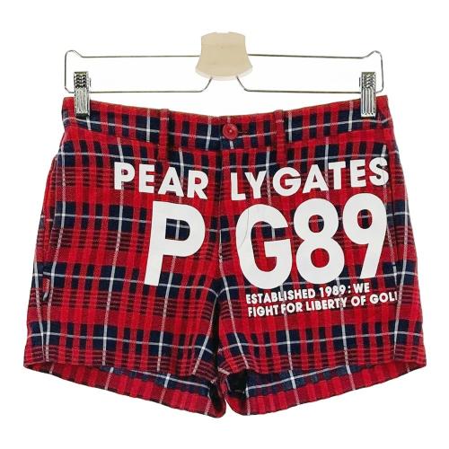 新品タグ付 パーリーゲイツ ストレッチ パンツ ショートパンツ チェック レッド PEARLY GATES パーリーゲイツ ストレッチ ショートパンツ