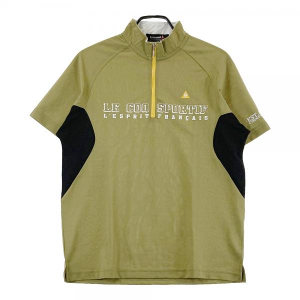 LECOQ GOLF ルコックゴルフ ハーフジップ 半袖Tシャツ カーキ系 サイズ：M ランク：A- 【中古】ゴルフウェア Tシャツ 中古ゴルフウェア 通販サイトSTST(ストスト)