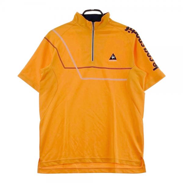 lecoq GOLF ルコックゴルフ ハーフジップ 半袖Tシャツ オレンジ系 サイズ