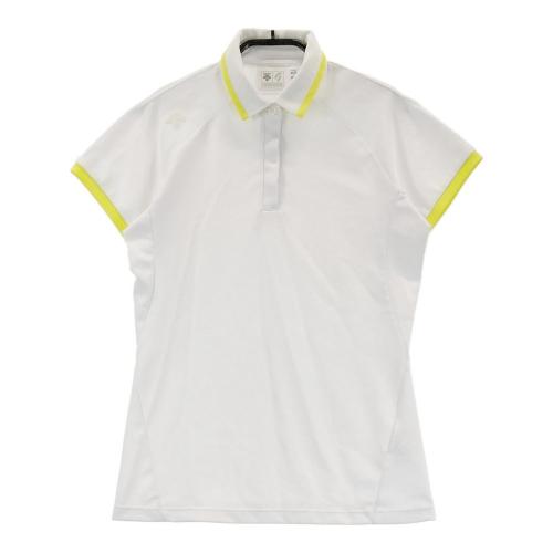 サイズ：M DESCENTE GOLF デサントゴルフ ナショナルチームモデル 半袖ポロシャツ  ホワイト系 [240101439674] ゴルフウェア レディース ストスト DESCENTE GOLF デサントゴルフ ナショナルチームモデル 半袖