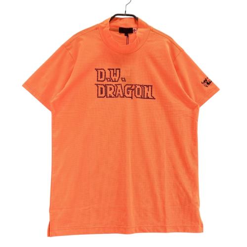 サイズ：3 DANCE WITH DRAGON ダンスウィズドラゴン 2023年モデル ハイネック 半袖Tシャツ メッシュ  オレンジ系 [240101240151] ゴルフウェア メンズ ストスト DANCE WITH DRAGON ダンスウィズドラゴン 2023年モデル